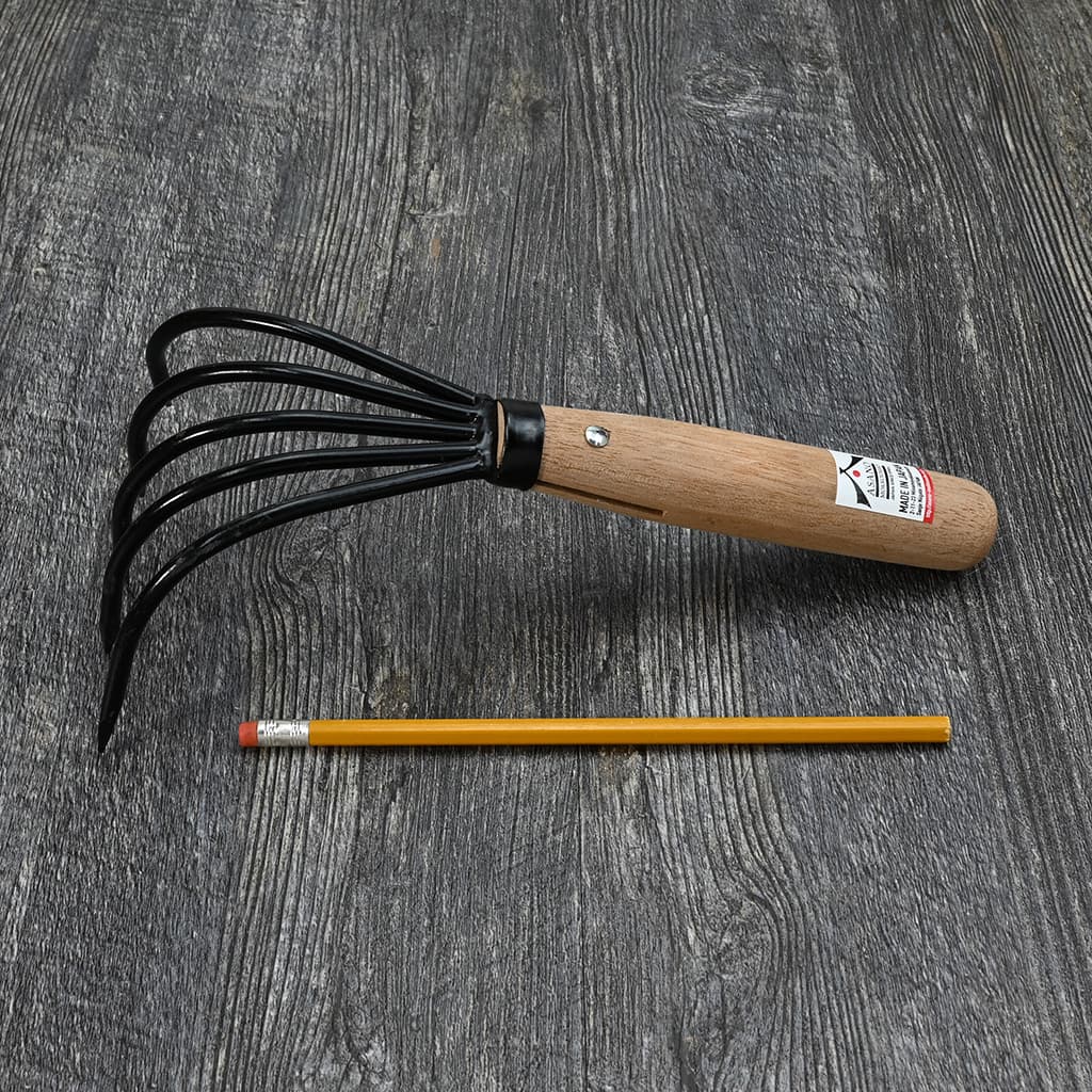 Japanese Ninji Garden Cultivator Rake size comparison